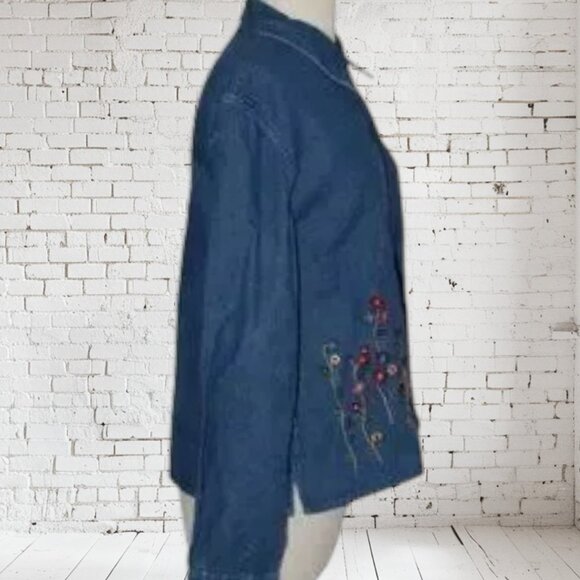 NWT Vintage PHD Paul Harris Design Blue Jean Denim Embroidered Jacket NOS - Picture 2 of 6